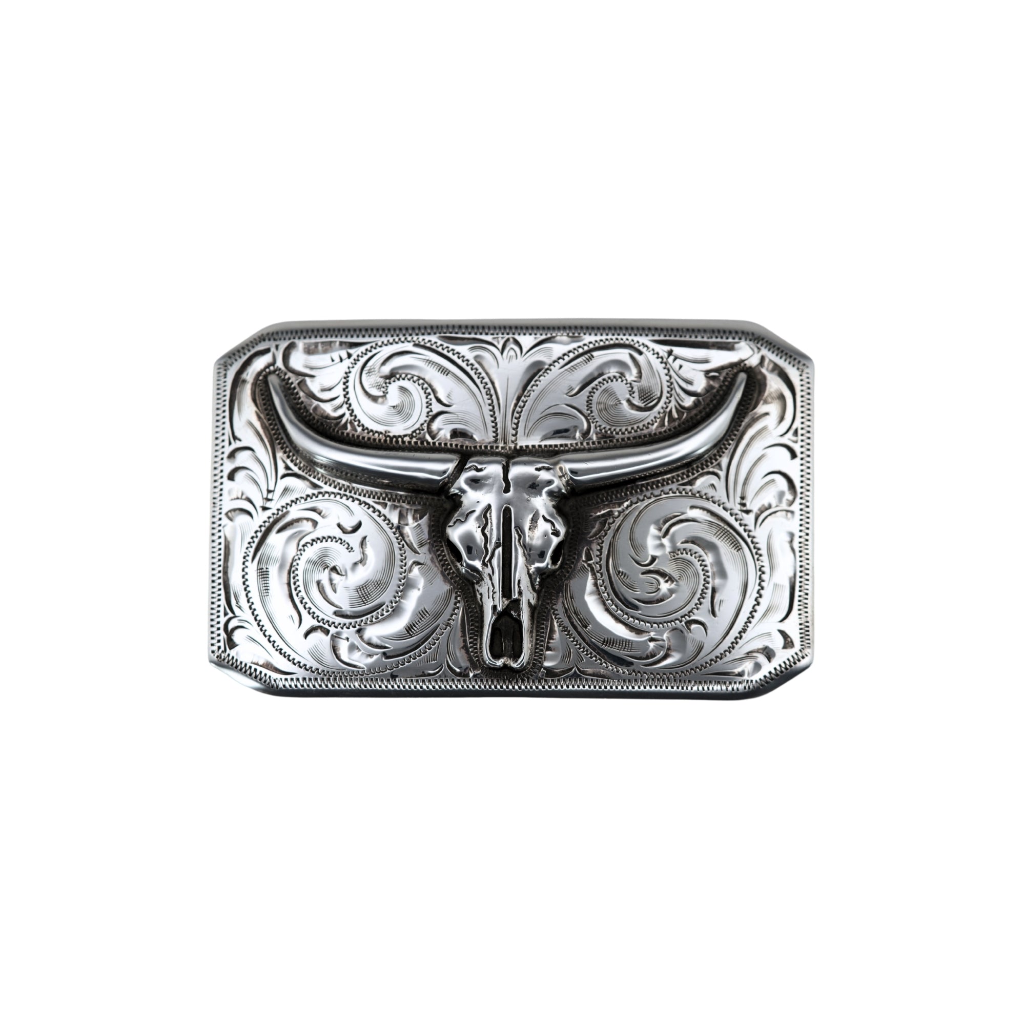 All Silver rectangular buckle with engraving