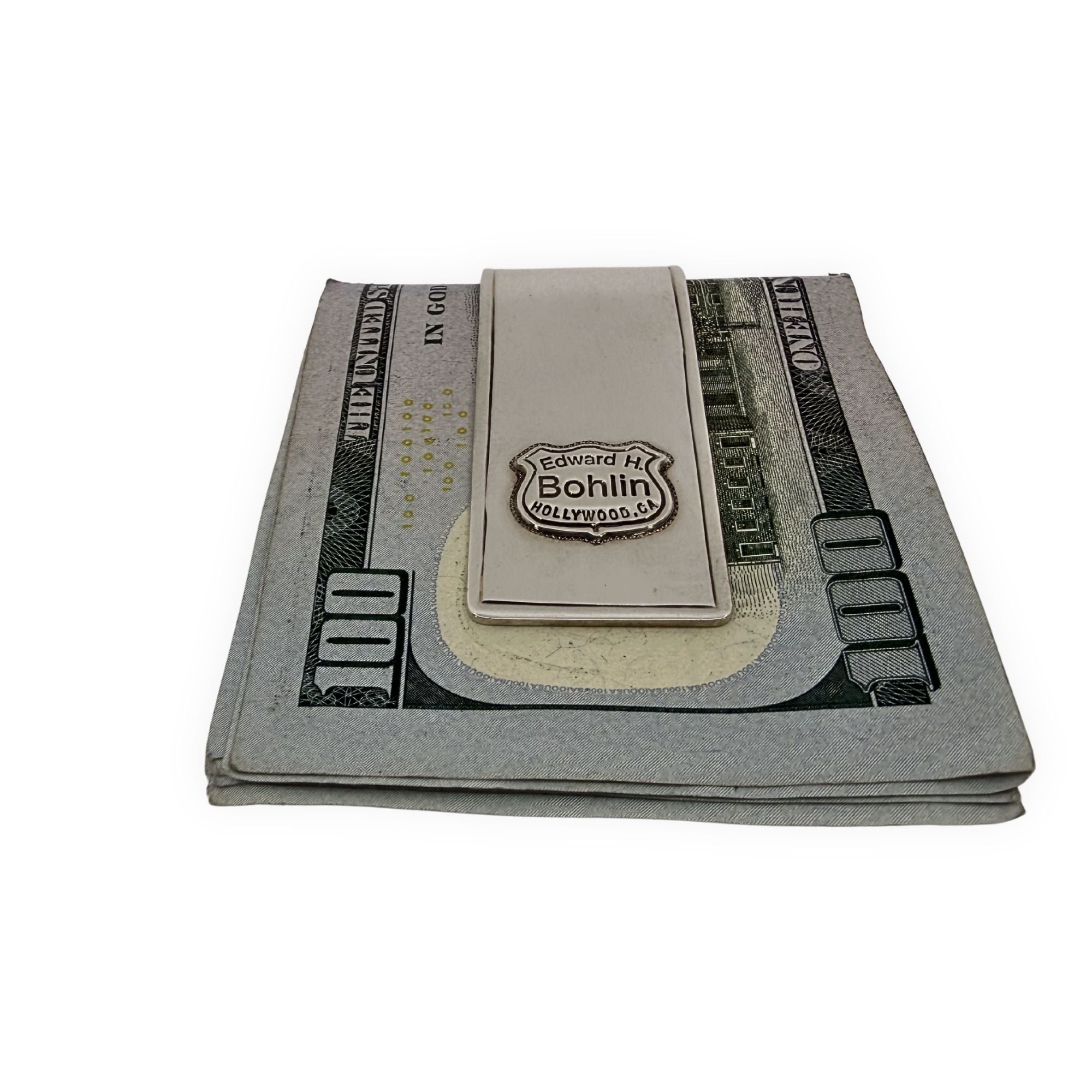 Money clip with a logo on a dollar bill design