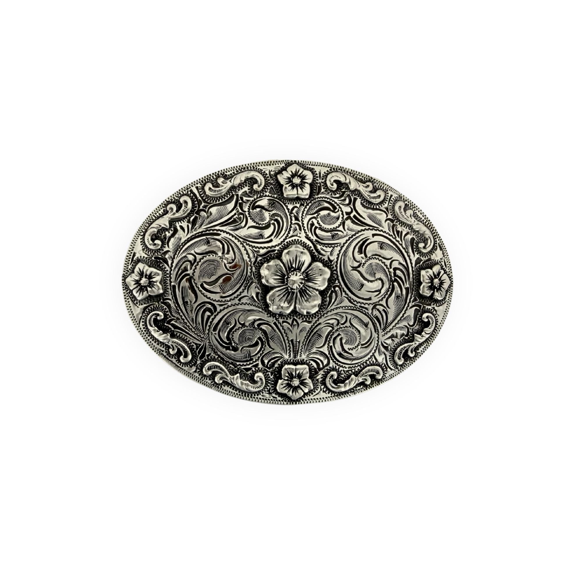 J Flower and Scrolls - Sterling Silver