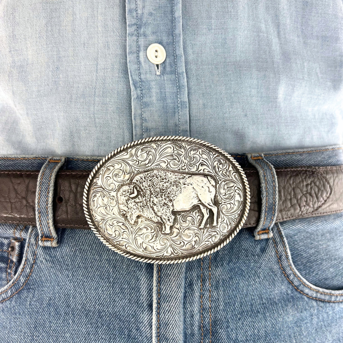 Oval Buffalo – Sterling Silver