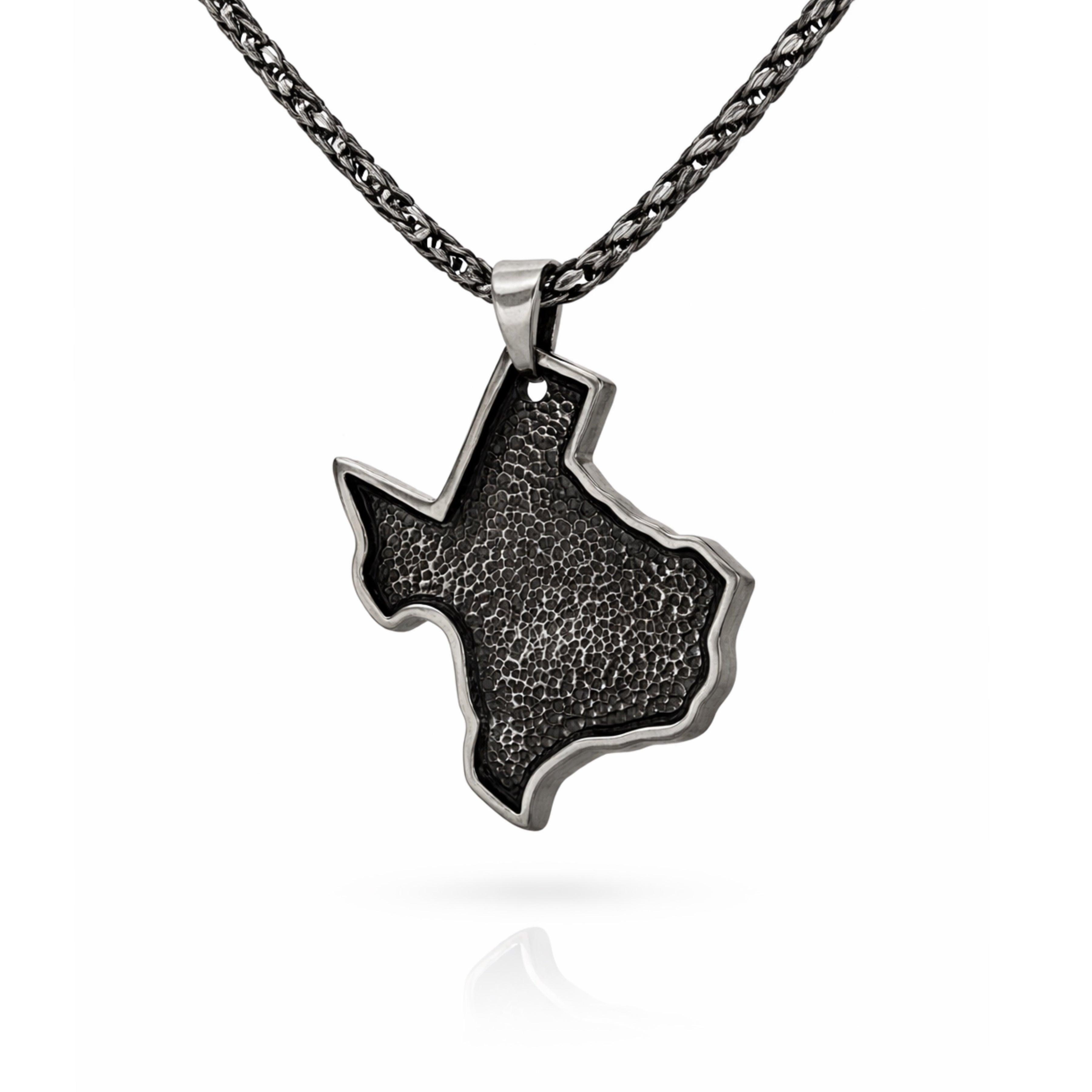 Hand Fabricated same of Texas with raised edge