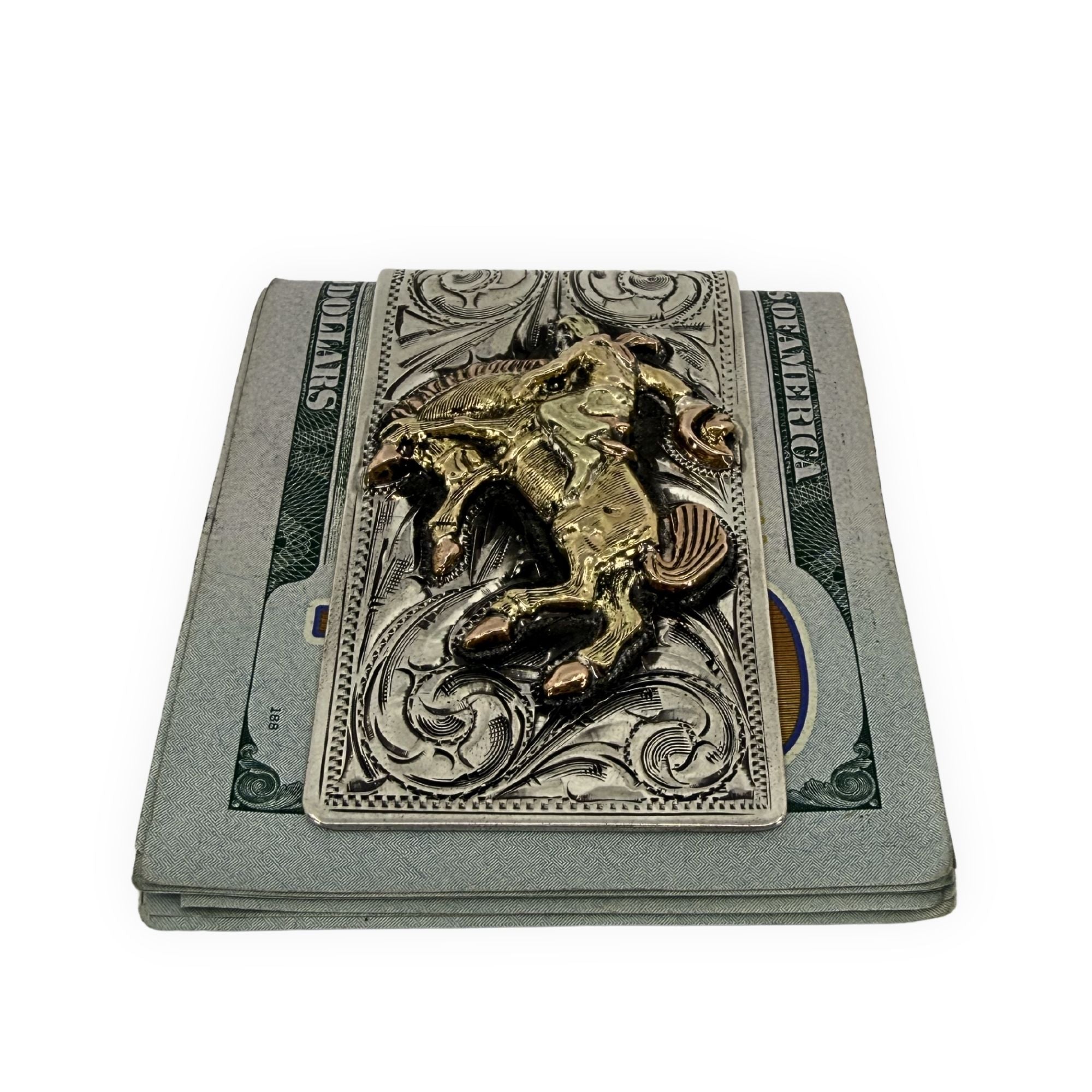 Bucking Horse Money Clip – Three-Color Gold