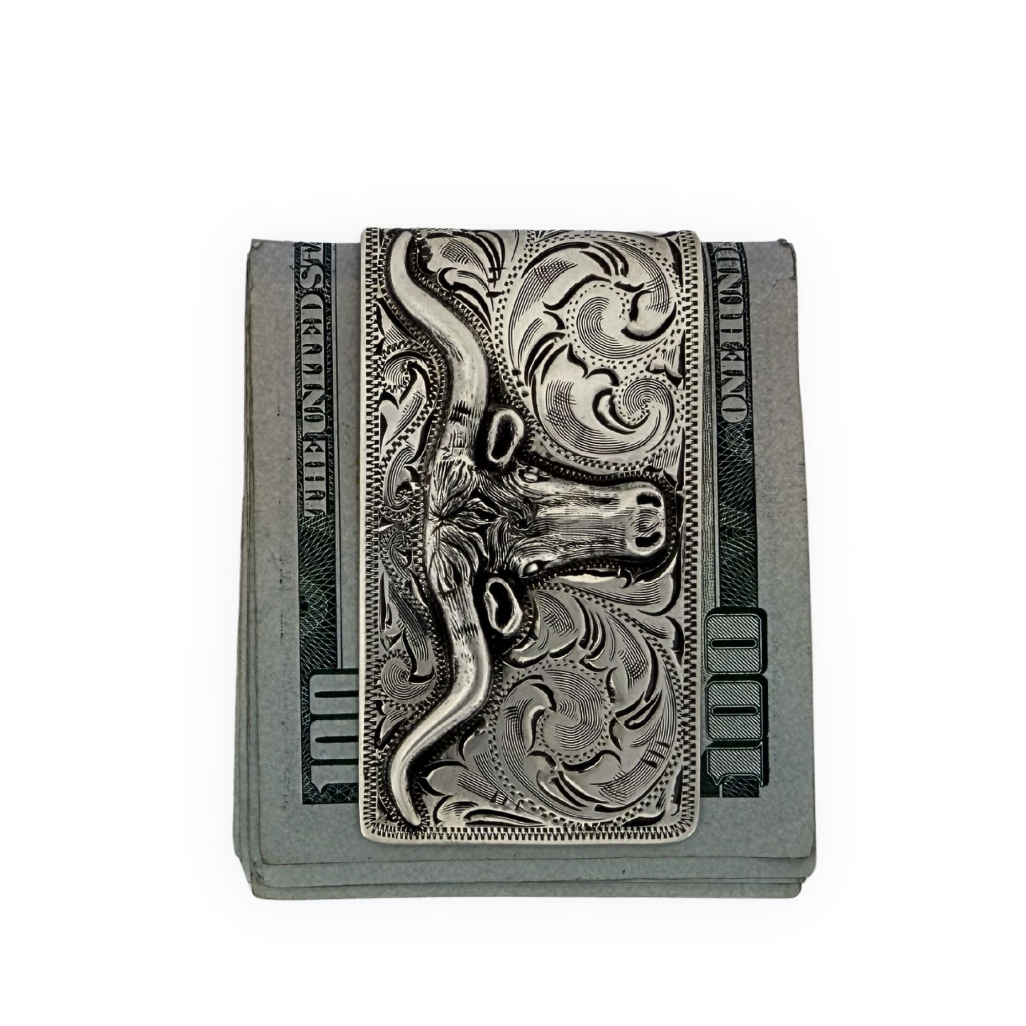 Longhorn Wad Clip - Sterling Silver