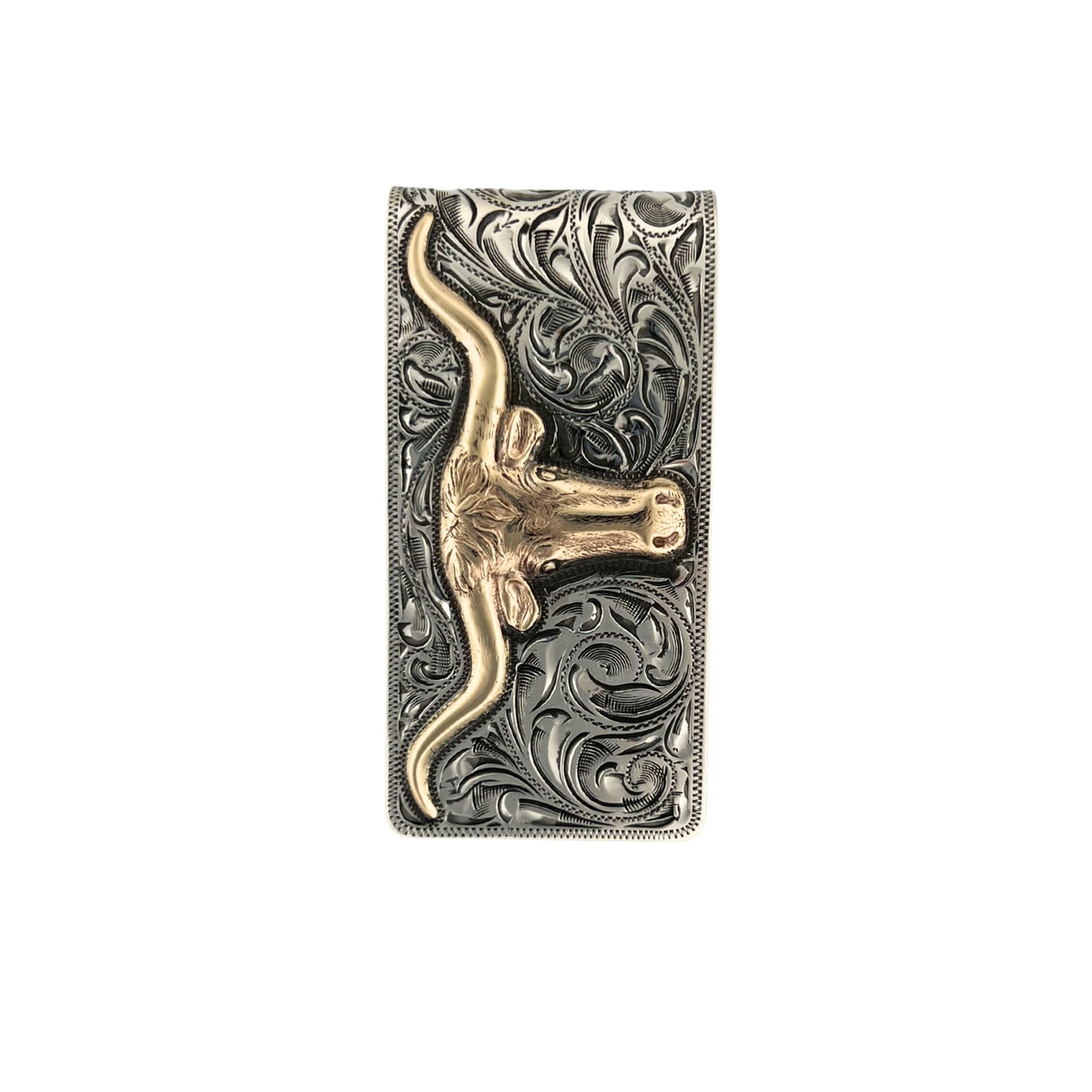 Longhorn Wad Clip – Sterling Silver & 14K Gold