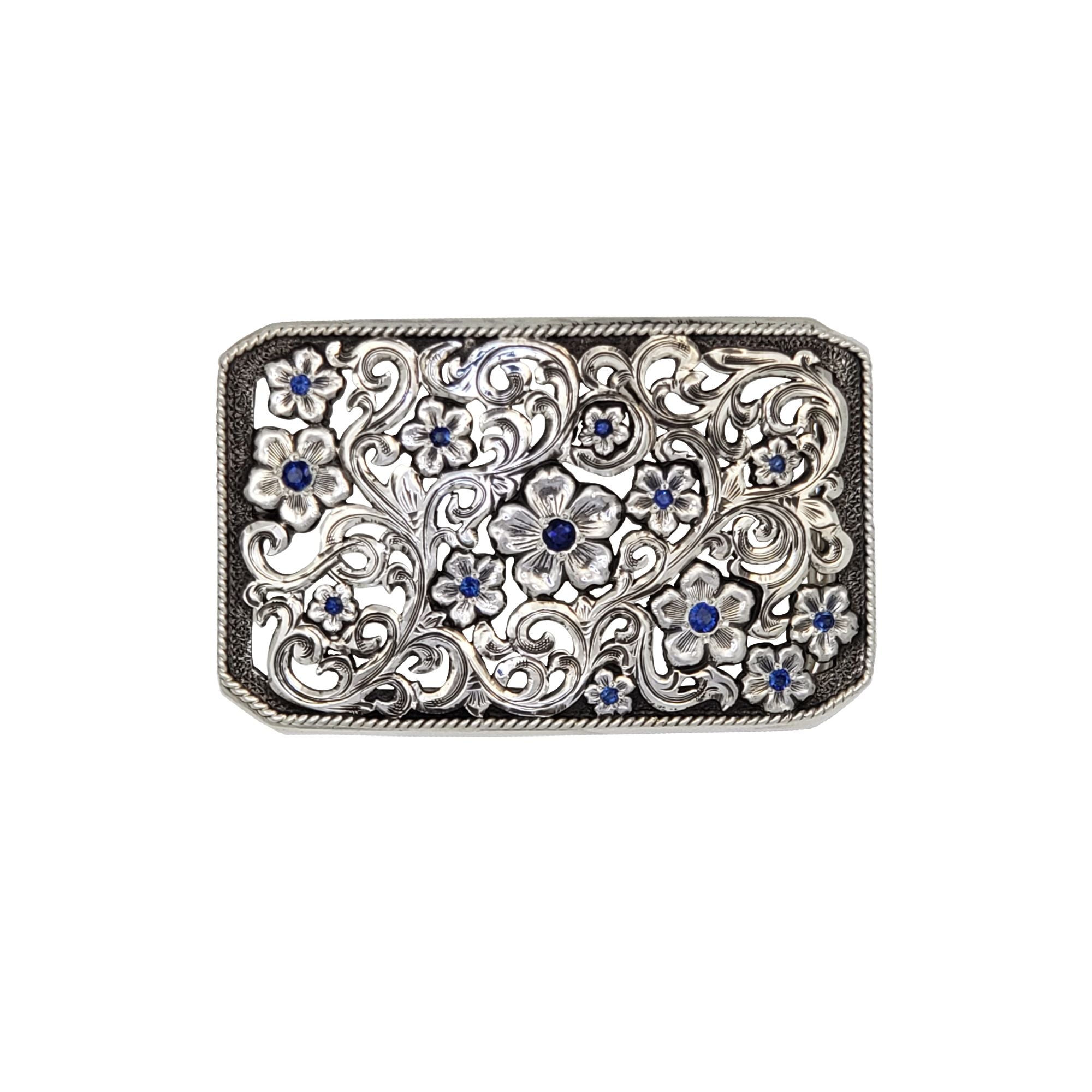 466 Scrolls and Sapphires - Sterling Silver