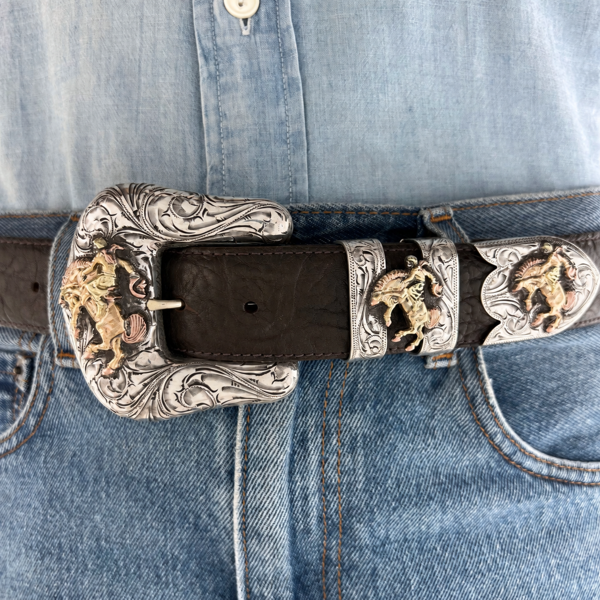 Hank Williams Jr. Bucking Horse Ranger Set – 3-Color Gold