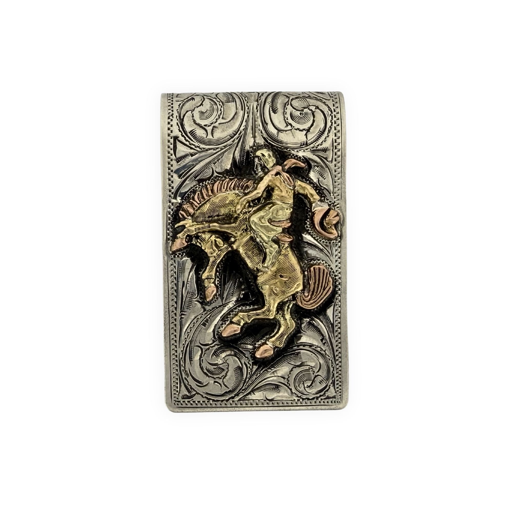 Bucking Horse Money Clip – Three-Color Gold