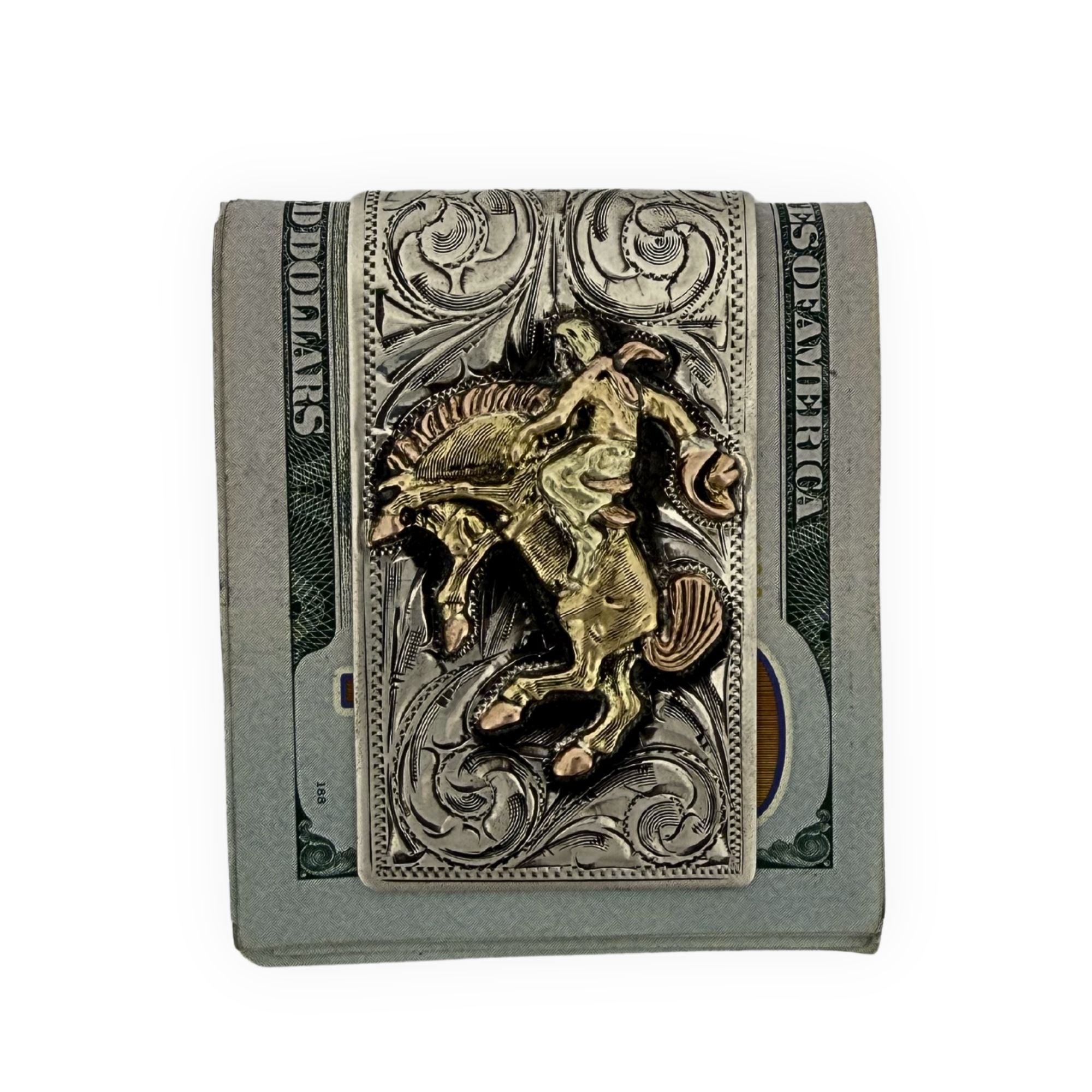 Bucking Horse Money Clip – Three-Color Gold