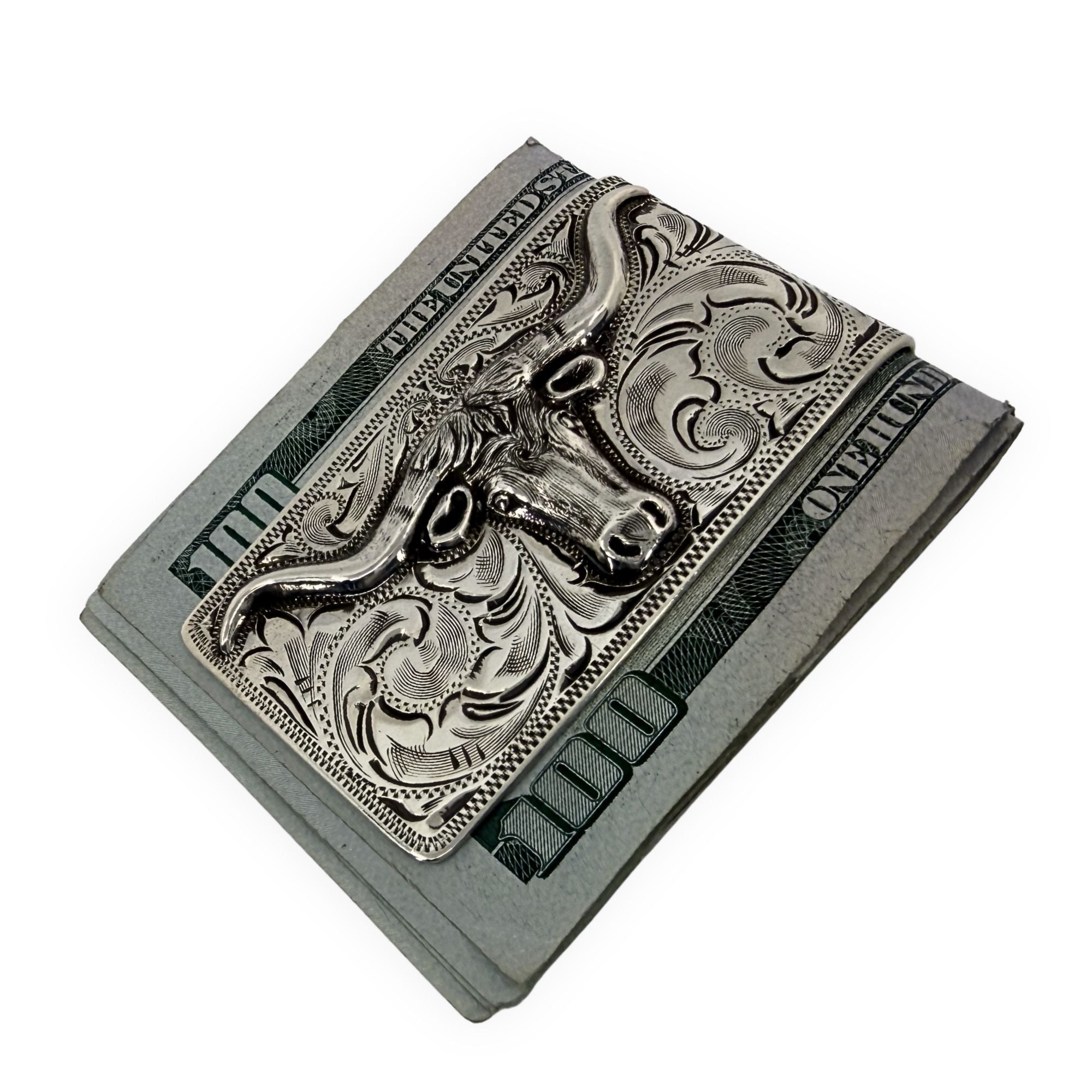 Longhorn Wad Clip - Sterling Silver